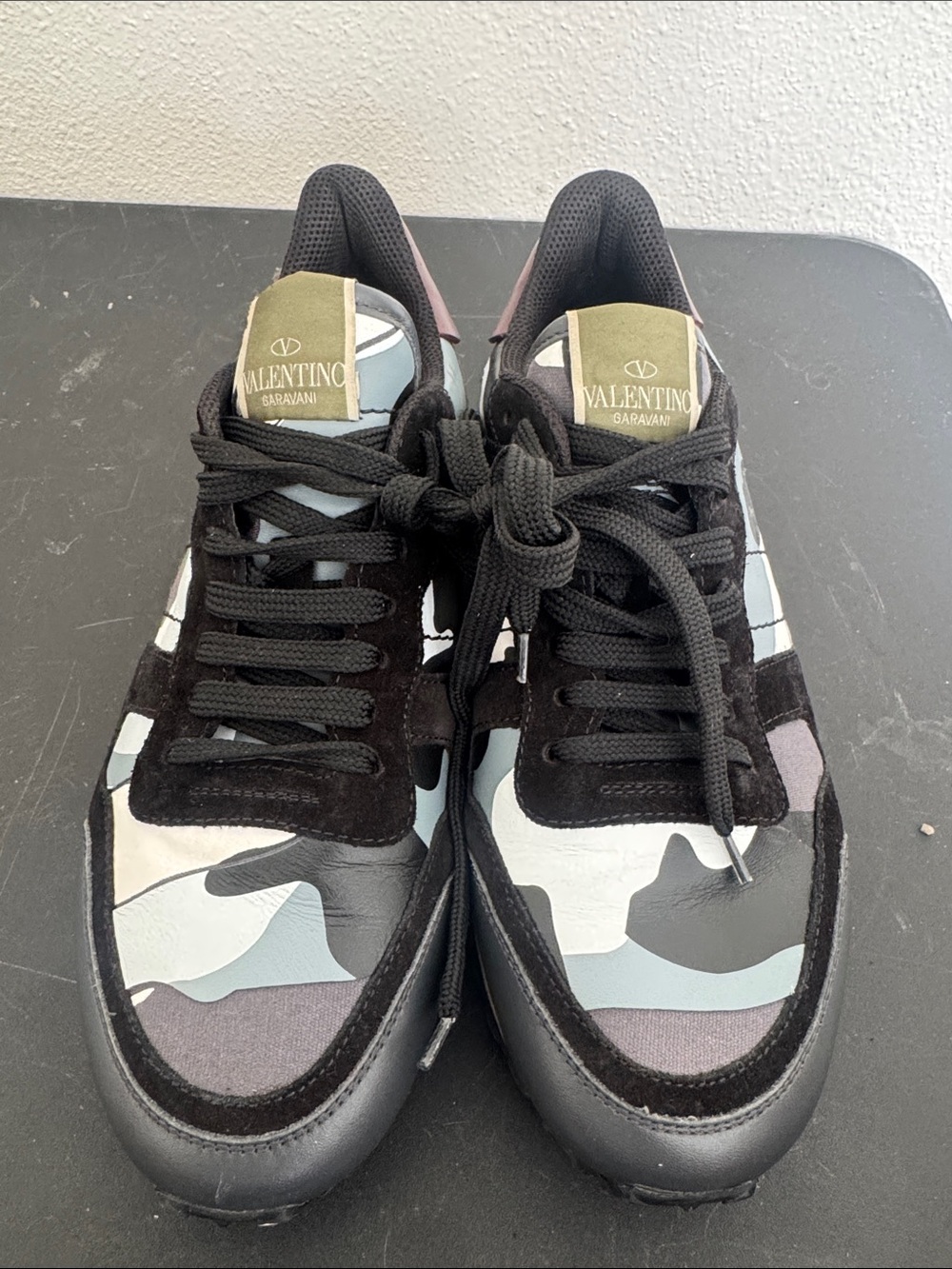 Valentino Garavani Men’s Camouflage Black, Gray & Olive Sneakers
